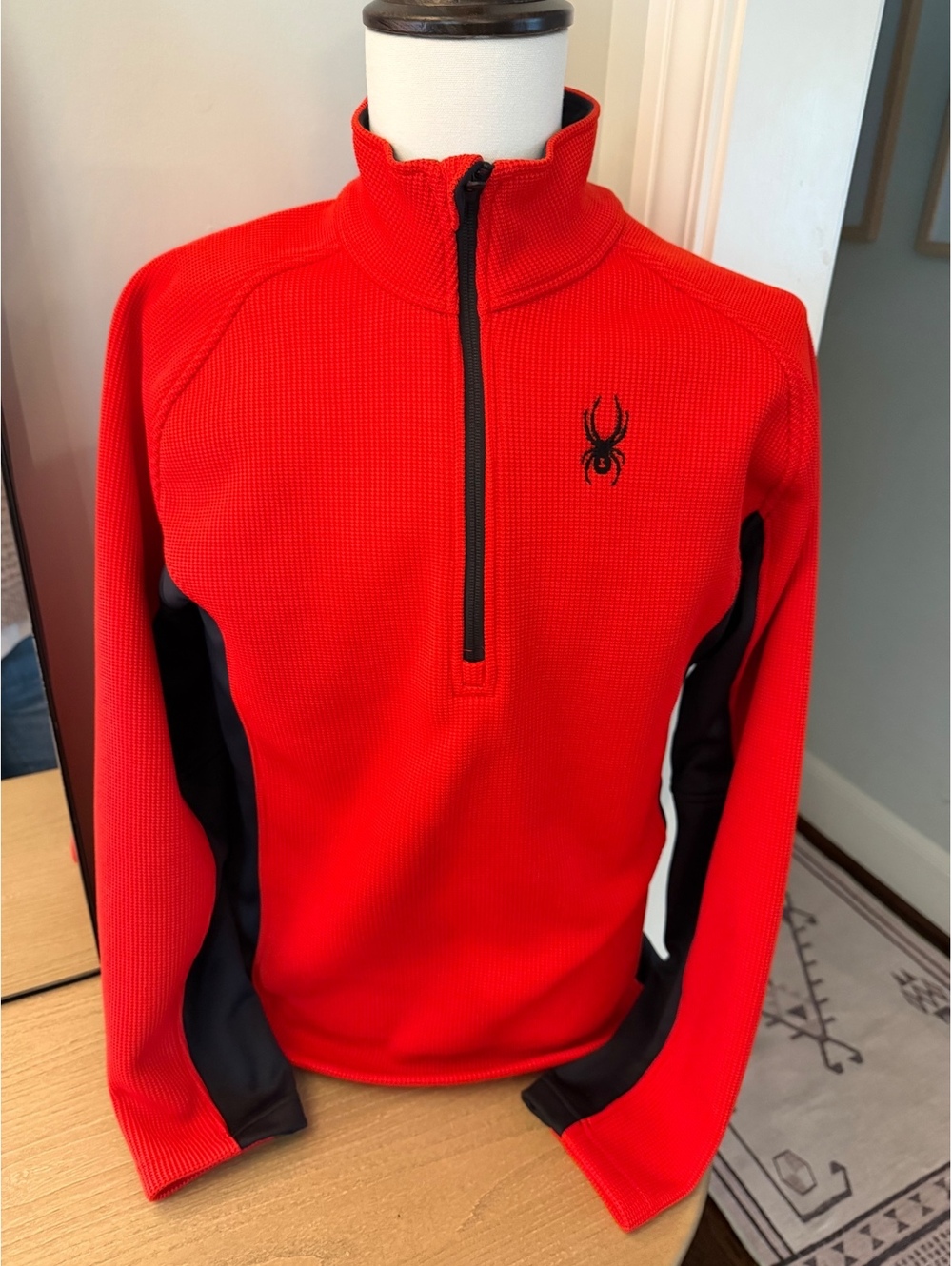 Spyder Women's Red and Black Utility Jacket Half-Zip Pullover Size M